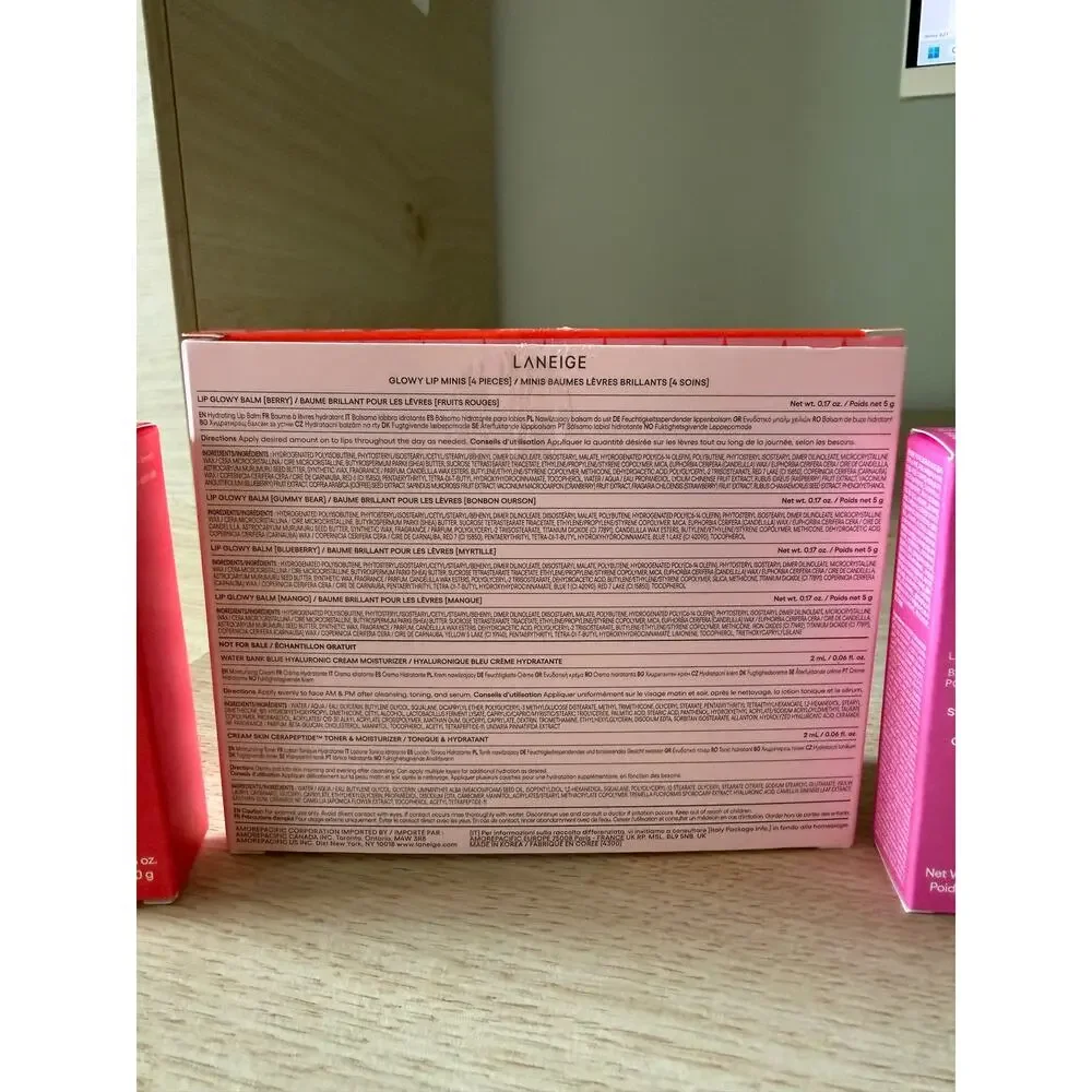LANEIGE Lip Glowy Balm Bundle Berry Sweet Candy + 4pc Mini Set